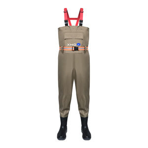 Pantalon de pêche imperméable unisexe, résistant à l'usure, en tissu enduit brillant, une pièce, mi-corps, pour la pêche en eau - Product Image 6