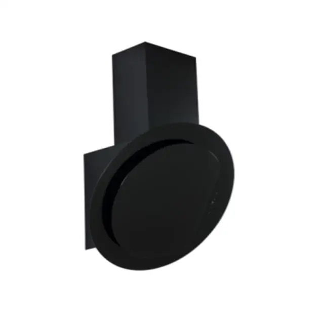 Campana redonda para la cocina, campana de gama moderna de vidrio negro de gama alta