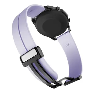 CAOWTAN Bracelet de montre à boucle pliante magnétique 22mm 20mm pour Huawei Bracelet en silicone pour Samsung Galaxy Bracelet de montre 6 5 4 Bracelet de sport - Product Image 5