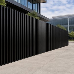 Clôture en aluminium à lames personnalisables couleur RAL de luxe, style moderne pour jardin de villa française, clôture à lattes pour l'aménagement paysager, OEM - Product Image 2
