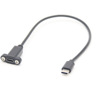 Cable DE DATOS USB 3,1 tipo C personalizado Cable de extensión macho a hembra con bloqueo de tornillo de montaje en panel con aislamiento de nailon de PVC PTFE - Product Image 3