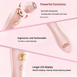เครื่องโกนขนไฟฟ้าสำหรับผู้หญิงแบบสองหัว <span class=keywords><strong>Majic</strong></span> กันน้ำ IPX7 ใช้พลังงานจาก USB ทำจากพลาสติก ล้างทำความสะอาดได้ ใช้ในครัวเรือน อุปกรณ์กำจัดขนส่วนตัว - Product Image 3