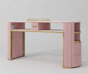 Tables à ongles simples et doubles modernes pour salons de beauté Meubles de manucure à peinture blanche simple pour centre commercial et atelier Modèle successeur - Product Image 6