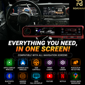 วิทยุติดรถยนต์ระบบนำทาง Android หน้าจอคู่ HD ขนาด 24 นิ้ว รุ่น RoadNavi สำหรับรถยนต์ปี 2018-2023 พร้อมระบบ Carplay ไร้สาย GPS RZ-V1006 เครื่องเล่น DVD ในรถยนต์ - Product Image 5