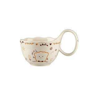 Mug en céramique fait main, modelé, <span class=keywords><strong>sous</strong></span> glaçure, motif toast peint à la main, pour café <span class=keywords><strong>et</strong></span> eau, <span class=keywords><strong>tasse</strong></span> créative pour le <span class=keywords><strong>petit</strong></span>-<span class=keywords><strong>déjeuner</strong></span> à la maison - Product Image 3