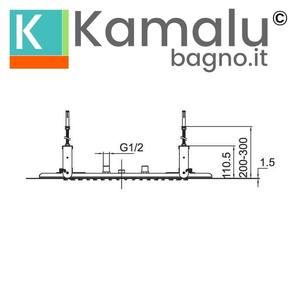 Set di ferramenta per soffioni doccia in acciaio con luci a LED Kamalu KAM-DIANA - Product Image 2