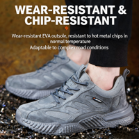 Chaussures de sécurité avec embout en acier, respirantes, légères, chaussures de travail industrielles, antidérapantes, anti-perforation, bottes de sécurité pour la construction