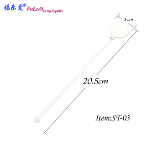 Plastic Cocktail Stirrers 18cm 20cm 22cm Round Head Printable For Beverages Coffee Stirring - Product Image 2