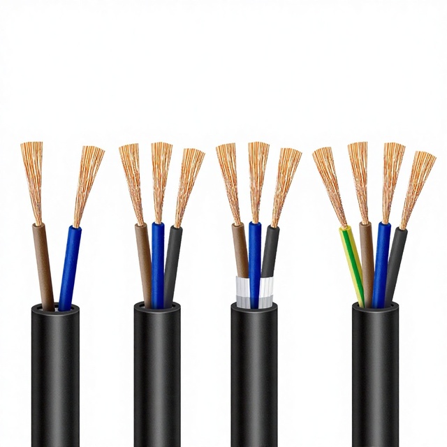 RVV 2 Core 300/500V Flexible Cable PVC Copper Wire for Lighting, Small Appliances