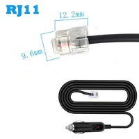 Câble d'alimentation allume-cigare vers RJ11 pour détecteur de radar de voiture, caméra DVR, GPS, convertisseur 5V vers 12V, câble de 2 m