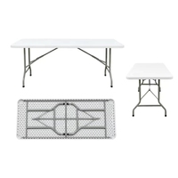 Tables et chaises pliantes en plastique HDPE de 6 pieds, légères, modernes, blanches, portables, pour événements, location extérieure, vente en gros à prix réduit