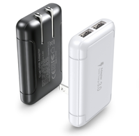 Chargeur USB-A ultra-fin HNT 18W, prise US, 1,6 cm, taille de poche, adaptateur secteur portable, chargeur mural pour iPhone Samsung S25 S24 S23