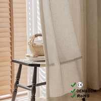 Cortinas de Lino Premium en Blanco, Gris, Azul, Verde y Caqui para Sala de Estar y Dormitorio, con Pliegues en S y Pliegues Pinzados