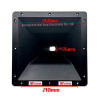 Horn Plastik Persegi dengan Throat 26mm ABS untuk Driver Frekuensi Tinggi 44mm Aksesori Speaker Audio Tweeter Waveguide