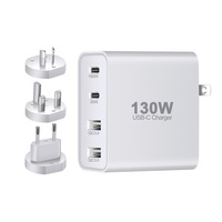 Chargeur USB-C 130W GaN de bureau, station de charge rapide PD 3.0 65W avec sorties 40W et 100W, avec prise US EU UK AU