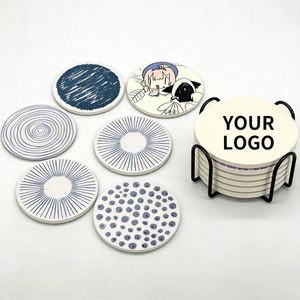 Sous-verres personnalisés en céramique et liège absorbants avec impression de logo sur mesure pour bar, bière, café – Prix abordable - Product Image 1