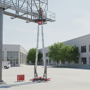 4m-<span class=keywords><strong>10m</strong></span> 전동 리프팅 플랫폼 이동식 수직 유압 알루미늄 합금 리프트 단일 마스트 고소작업대 - Product Image 2