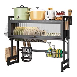 Estante de almacenamiento de cocina de Metal de hierro multifuncional Desagüe del fregadero y gabinete de piscina de encimera con uso de vajilla - Product Image 3