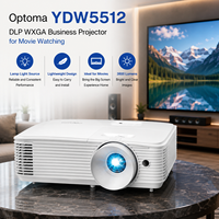 Projecteur professionnel Optoma YDW5512 DLP 720P, 3800 lumens, pour home cinéma, avec écran large 16:10 et durée de vie de la lampe de 12 000 heures
