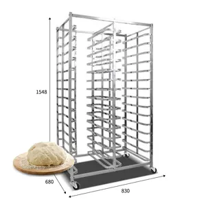 Stainless Steel Bakery Trolley Multi Function Restaurant Kitchen Oven Rack Baking Tray Pan Bread Cooling Rack Trolley