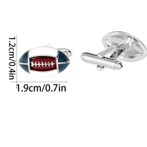 Boutons de manchette en cuivre de style sportif <span class=keywords><strong>pour</strong></span> hommes, accessoires élégants en forme de ballon de <span class=keywords><strong>basket</strong></span> et de rugby <span class=keywords><strong>pour</strong></span> costumes et chemises, idéaux <span class=keywords><strong>pour</strong></span> les cadeaux - Product Image 5