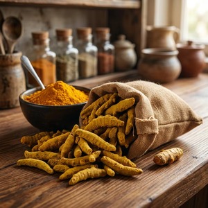 Raíz de Cúrcuma Seca Entera Premium |   Especias Naturales de Color Amarillo Dorado para Exportación, Uso Alimentario y Herbal - Product Image 3
