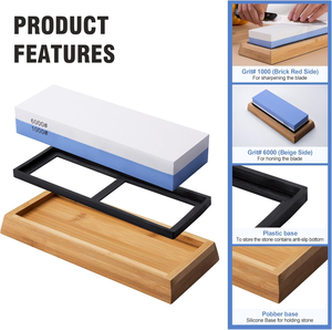 Đá mài dao 2 mặt, độ nhám 1000/6000, chất liệu mài mòn, dụng cụ mài dao, giao hàng trong 24 giờ, miễn phí vận chuyển nội địa Mỹ. - Product Image 3