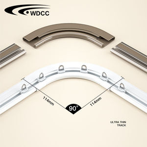Rail de rideau ondulé en aluminium pour plafond, avec accessoires manuels et bande de glisse pour plis ondulés - Product Image 5