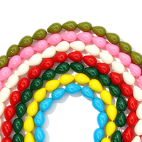 Cuentas de Vidrio en Forma de Gota de Agua, Color Verde Oliva Sólido, 9x13mm, con Orificio Completo, para Fabricación de Joyería y Pulseras DIY - En Stock