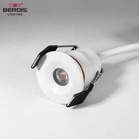 Mini spot LED encastré moderne en aluminium de 28 mm, dimmable, CRI élevé, 3 W, avec montage en saillie ou en encastré pour éclairage de meuble
