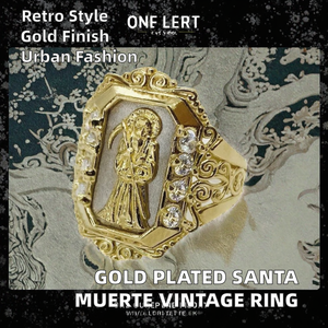 Anillo de boda rectangular vintage chapado en oro rosa Duyizhao con diseño de faraón para hombre/niño, estilo hip-hop - Product Image 2
