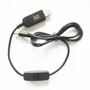 Convertidor de voltaje USB personalizado, 5V a 6V, 9V, 12V, macho a 5521, 5525, 4017, 35135, Cable potenciador macho con interruptor de encendido y apagado