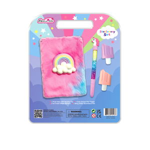 Set <span class=keywords><strong>di</strong></span> 5 quaderni con diario in peluche unicorno <span class=keywords><strong>arcobaleno</strong></span> e giocattolo squishy per bambini dai 5 anni in su, regalo <span class=keywords><strong>di</strong></span> cancelleria per scrivere e disegnare - Product Image 4