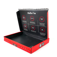 Großhandel 33 35 CM 30 40 9 Zoll Burger Paket Karton Lieferant Custom Design Gedruckte schwarze Pizzas ch achteln mit Logo