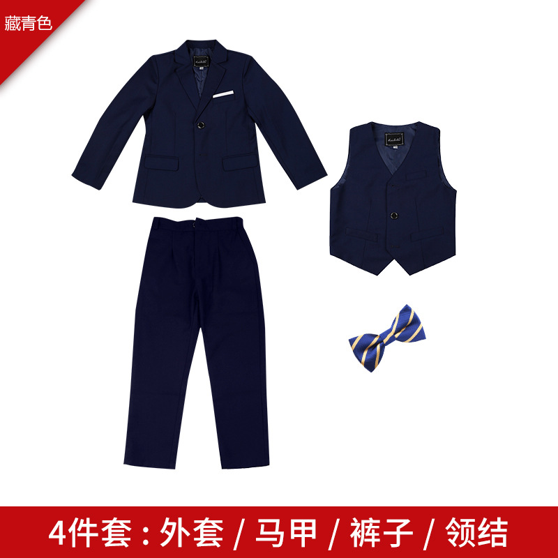 Navy blue four-piece suit