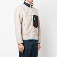 Veste bomber d'hiver XJYD Hip Hop de haute qualité avec poche contrastée en polaire Sherpa, chaude pour homme, pour l'extérieur