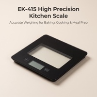 Báscula Digital de Cocina de Vidrio Templado Delgada con Pantalla LCD Grande para Cocinar y Hornear en Casa con Medición Precisa