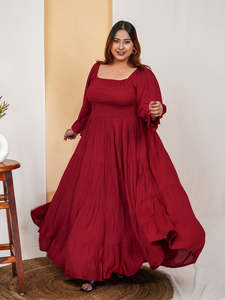 Women's Solid Rayon A-Line Maxi <b>Dress</b> for Woman Festive Fancy Casual Trending Stylish Long Plus Size One Piece <b>Dresses</b> Women - Product Image 5