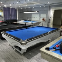 Table de billard populaire pour divertissement intérieur adulte, personnalisable en usine, 7FT 8FT 9FT, table de billard élégante avec rails de visée