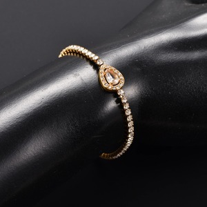 Pulsera de tenis de acero inoxidable brillante de 2 mm con circonita cúbica para mujer, cadena de mano con dijes de diamantes de imitación, brazalete de cristal, joyería metálica - Product Image 6