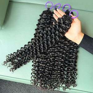 Extensiones de cabello rizado Jerry para crochet, 100% cabello humano virgen al por mayor, extensiones de trenzas de crochet pre-enlazadas de 8-32 pulgadas - Product Image 1