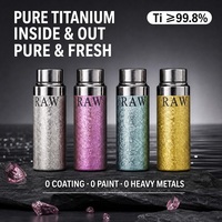 Botol Air Titanium Tekstur Kristal Es Mewah, Portabel, Penyimpanan Minuman Panas-Dingin, Menjaga Kesehatan, Hadiah Bisnis