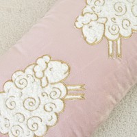Housse de coussin décorative personnalisable pour salon, broderie appliquée motif mouton, 12 x 20 pouces, vente en gros, pour Pâques