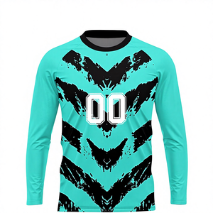 Футболка вратаря на заказ для ночных матчей с логотипом команды и вашим именем и номером, услуга OEM, спандекс/хлопок - Product Image 1