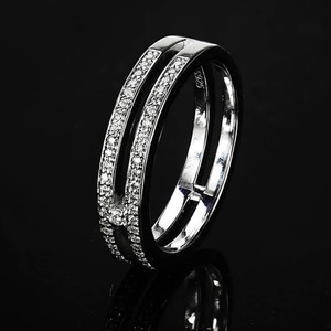 Anello a Doppio Strato con Motivo Stellato, Stile Coppia, Gioiello da Dito alla Moda per Donne, Anello Indice Trendy - Product Image 1