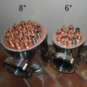 Raccord en T de reflux en cuivre rouge sanitaire pour colonne de distillation d'alcool avec jauge de niveau - Product Image 1