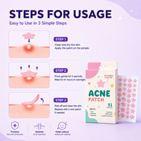 Patchs Hydrocolloïdes Hypoallergéniques pour Boutons, à l'Huile d'Arbre à Thé et à l'Acide Salicylique, Forme Étoile, 36 Patchs pour le Traitement de l'Acné du Visage, Tous Types de Peau