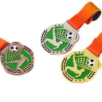 Conception libre alliage de zinc personnalisé 3d métal prix or argent laiton football football médailles et trophées médaille de course