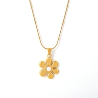 Collier pendentif serpent rond en perles fantaisie avec fleur incrustée, imitation perle, en acier inoxydable, bijoux étanches