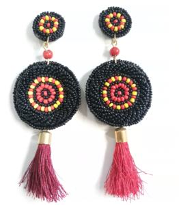 Tendencia Nuevo diseño Color azul Cuentas de semillas Pendiente bordado Pendiente de color personalizado Pendientes de cuentas de vidrio Pendientes - Product Image 5